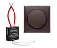 Wall Push-Button Dimmer Matte, INTEGRO, Flush Mount, 125W, IP20, Brown